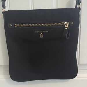 Michael Kors Black Crossbody Bag with Gold Accents